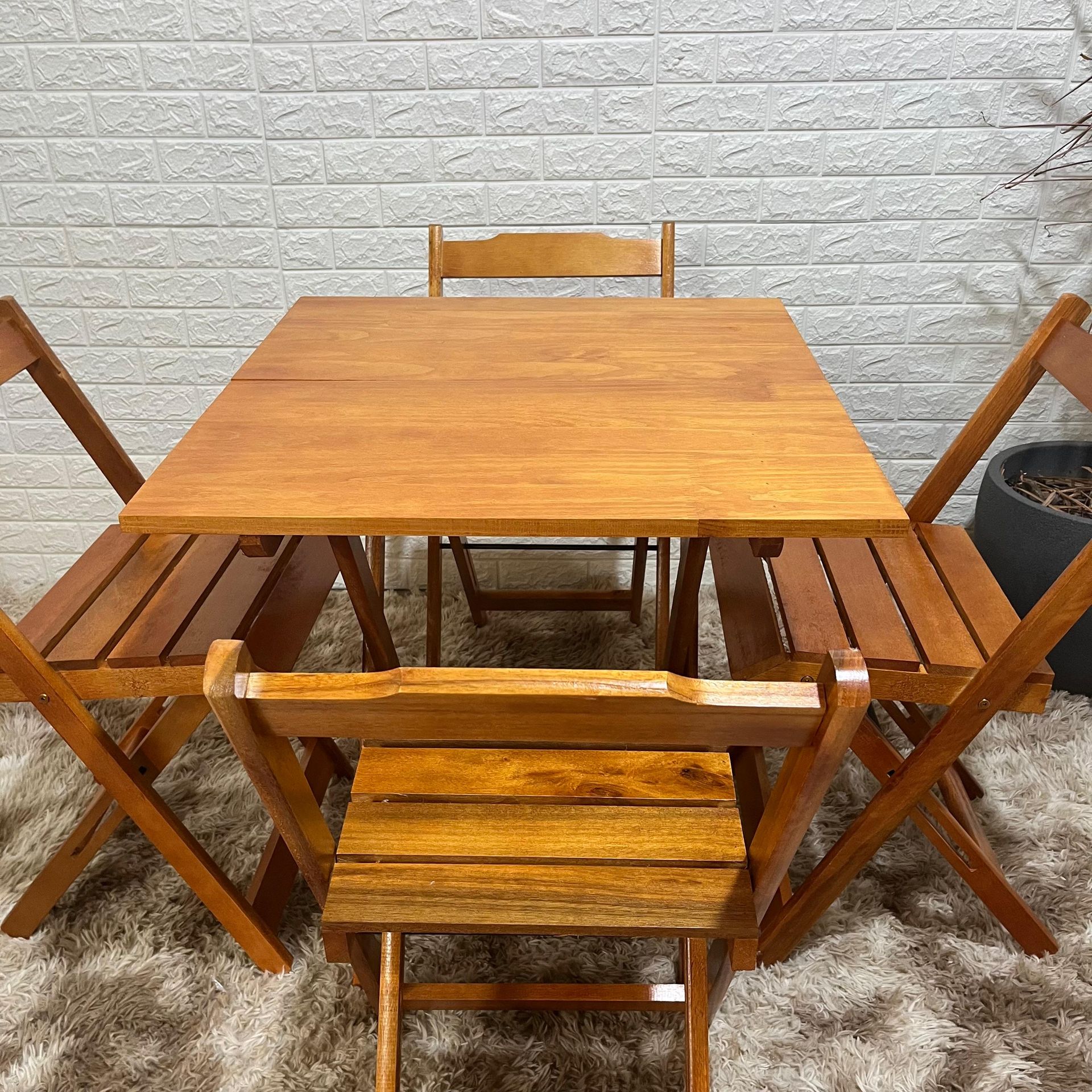 conjunto dobravel 70x70 com 4 cadeiras preto 4